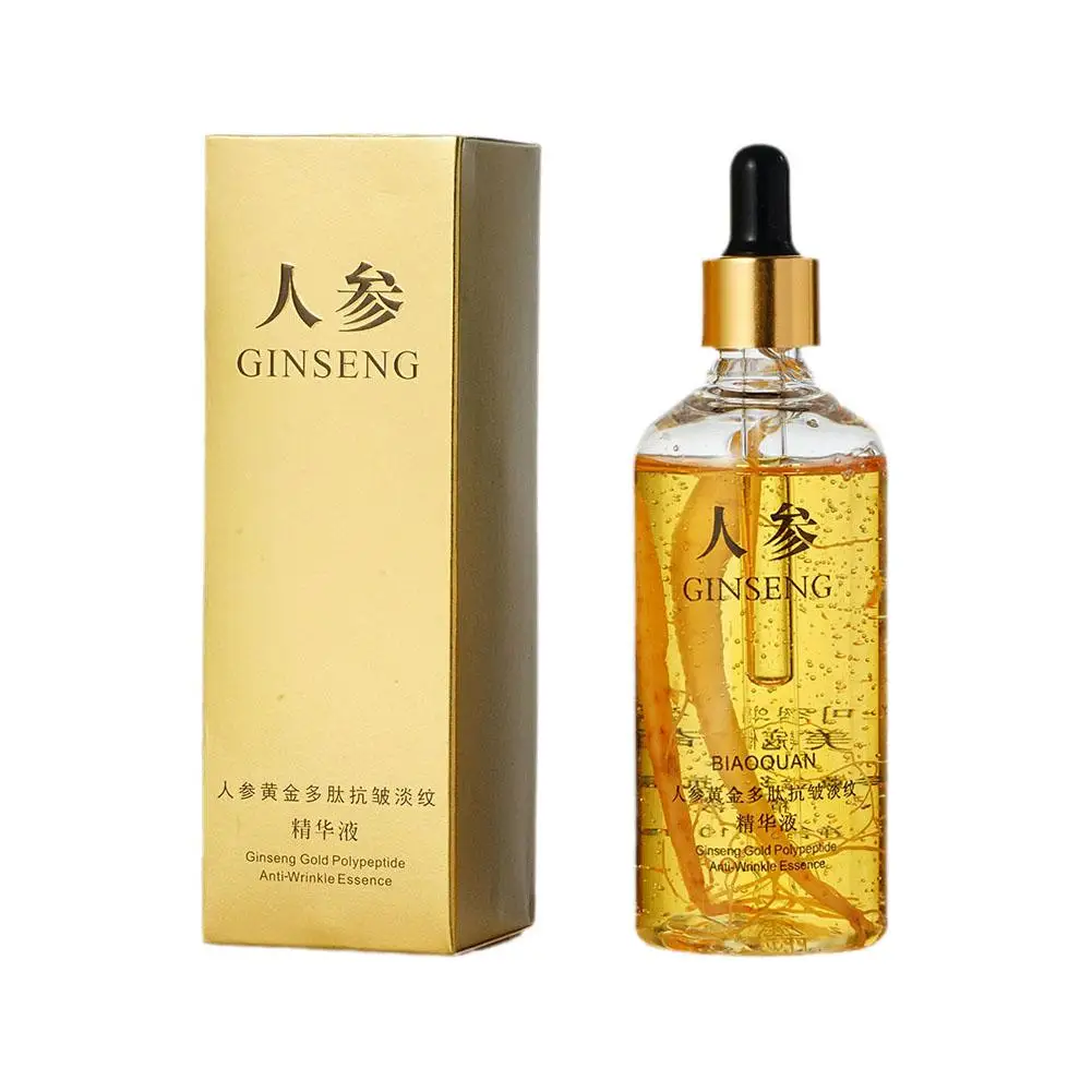 2X 100ml Gold Ginseng Face Essence Polypeptide Anti-wrinkle Lightni Moisturizing Niacinamide Facial Serum for Skin Care Products