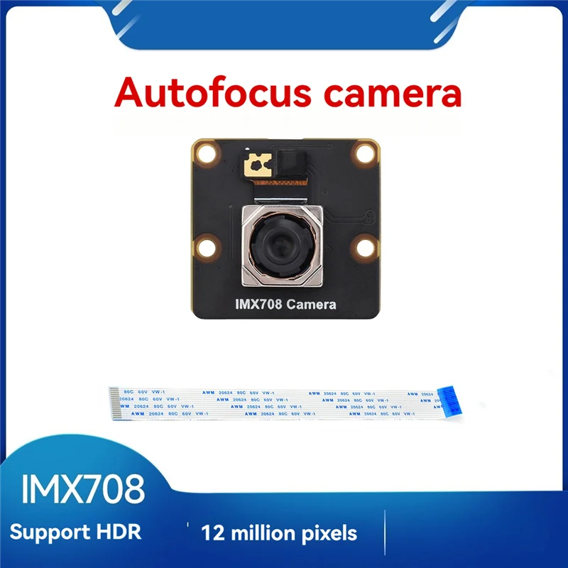 Совместимый с Raspberry Pi 12MP IMX708 модуль камеры с автофокусом HDR FOV поддерживает Raspberry Pi 5 4B 3B+ 3B Zero 75 °