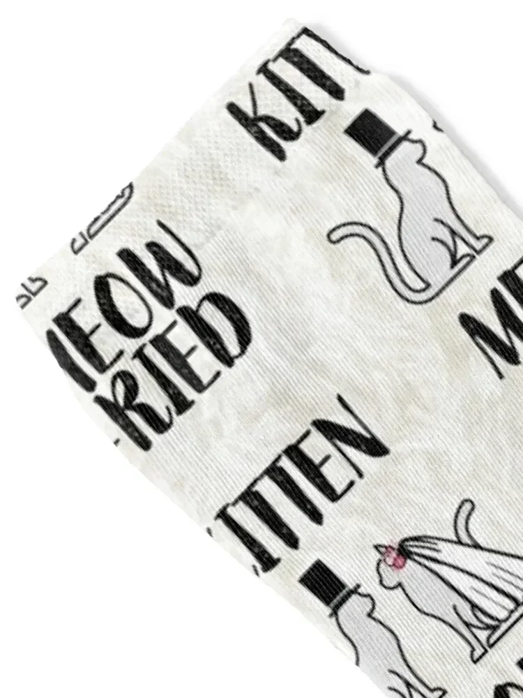 Kitten Meow-ried, getting married gift Socks aesthetic snow anti-slip Socks For Women Men's