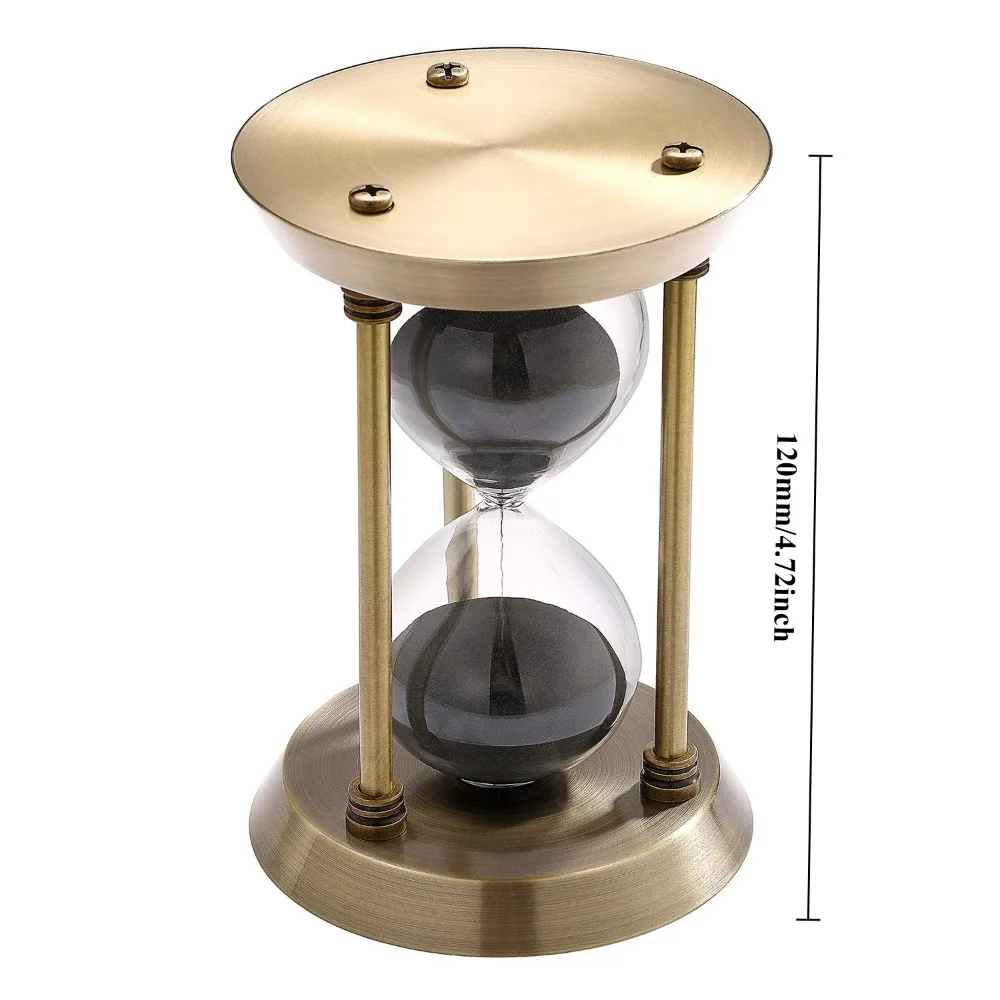 Nordic Metal Hourglass Timer 1/3/5/10/15 Min, Creative Desk Decor for Home Office, Retro Bookshelf Living Room Gift