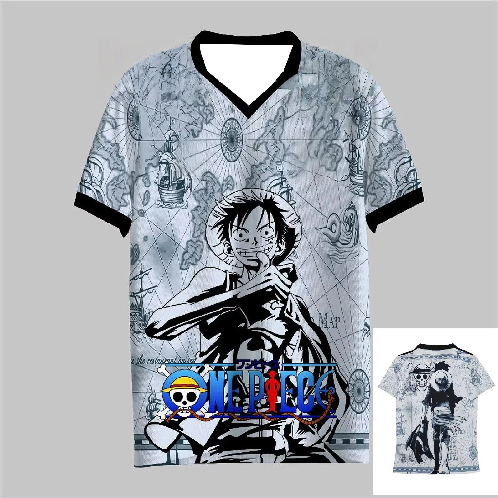 2026 Summer One Piece Luffy Retro Cosplay T-shirt Men's Oversized 3D Printed Short-sleeved Family Unisex Children's Sports Shirt