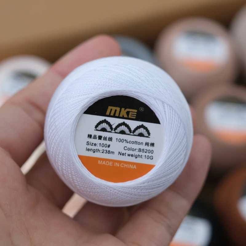 

88 Color 100 Lace Thread Domestic MKE Micro Hook Doll Fine Thread Crochet Baby Clothes Crochet Sewing Thread 10g/2 pieces