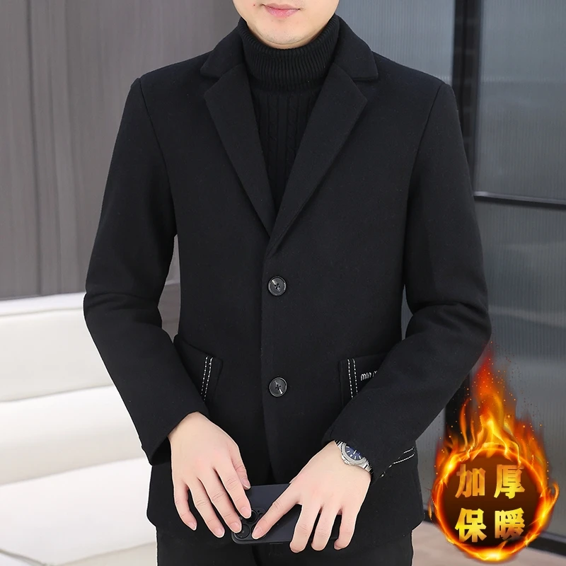 

New cotton-padded warm small suit for men, casual, light luxury business, slimming, cool and fashionable nude top suit