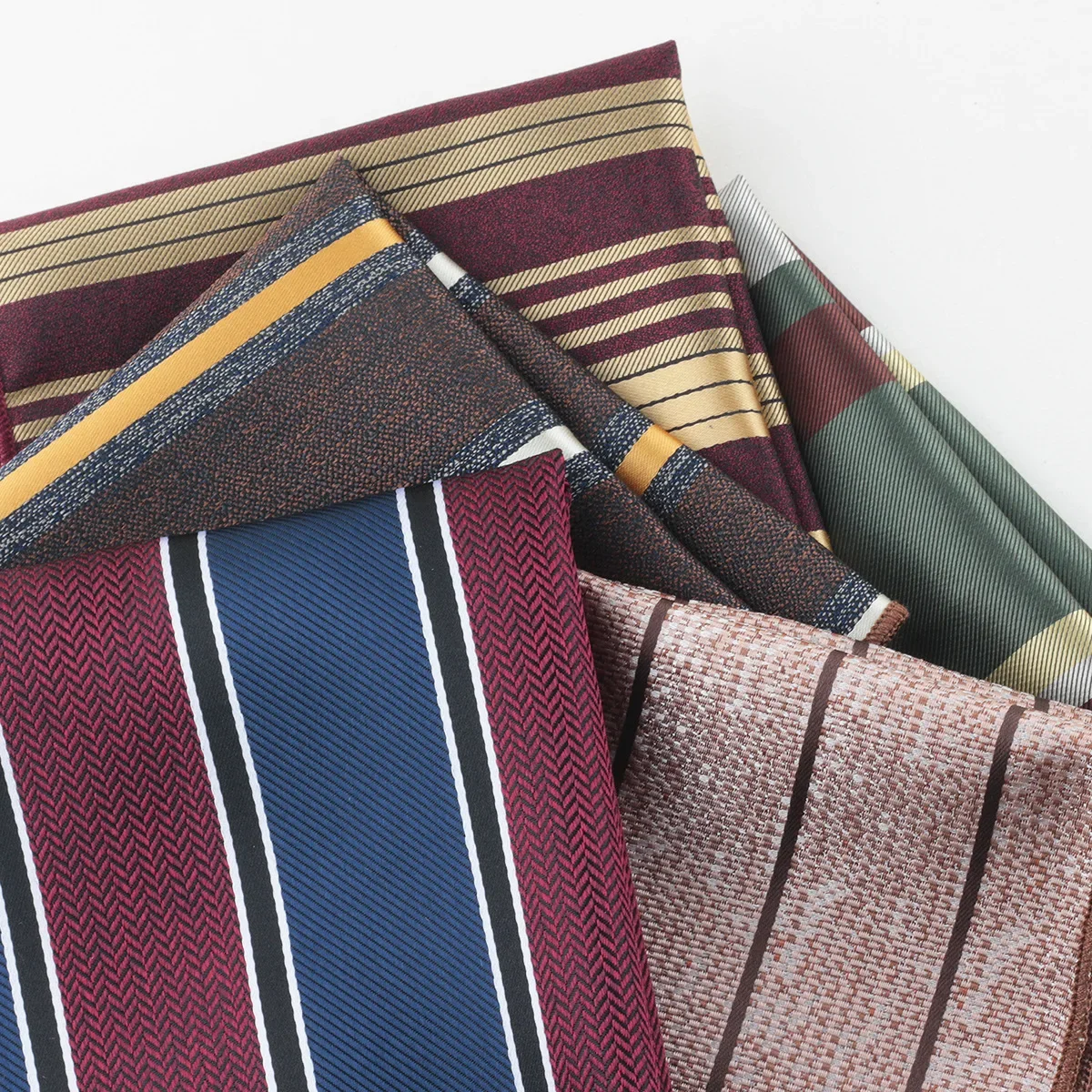 3pcs Men's Pocket Towel Polyester Silk Color Woven Jacquard Suit Square Towel Striped Handkerchief Suit Bag Fashion Casual 23cm