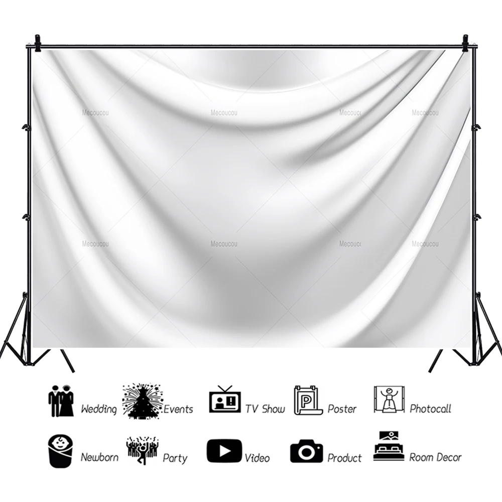 White Vinyl Cloth Photography Background, Art Product, Portrait Video, Live Photo Props, DIY, Monochromatic Backdrop