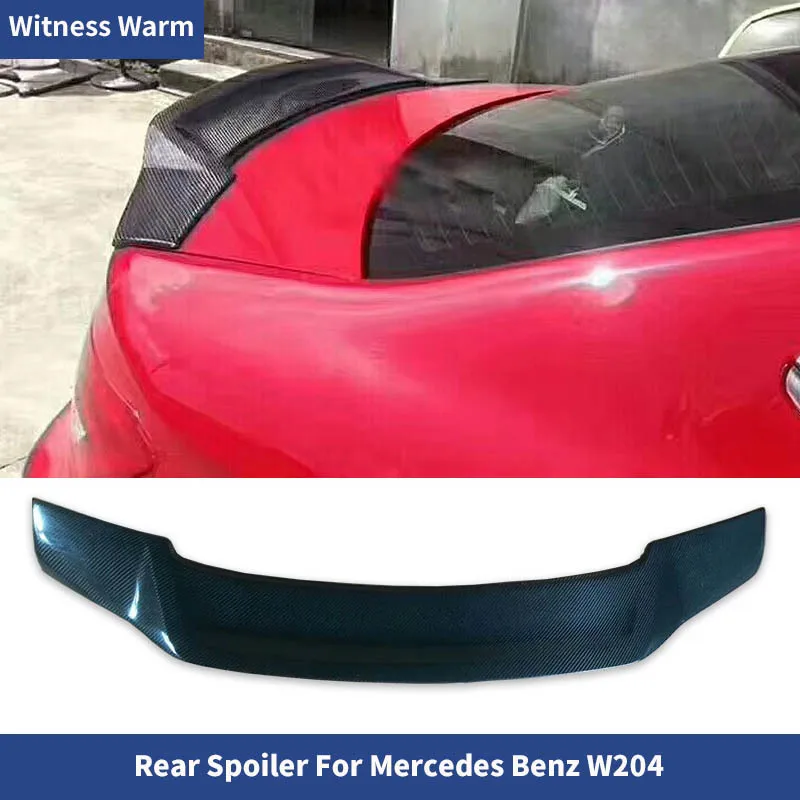 W204 Rear Wing Carbon Fiber Trunk Lip Spoiler for Mercedes-benz C-class C300 C260 2 Door Car Body Kit 2007-2014