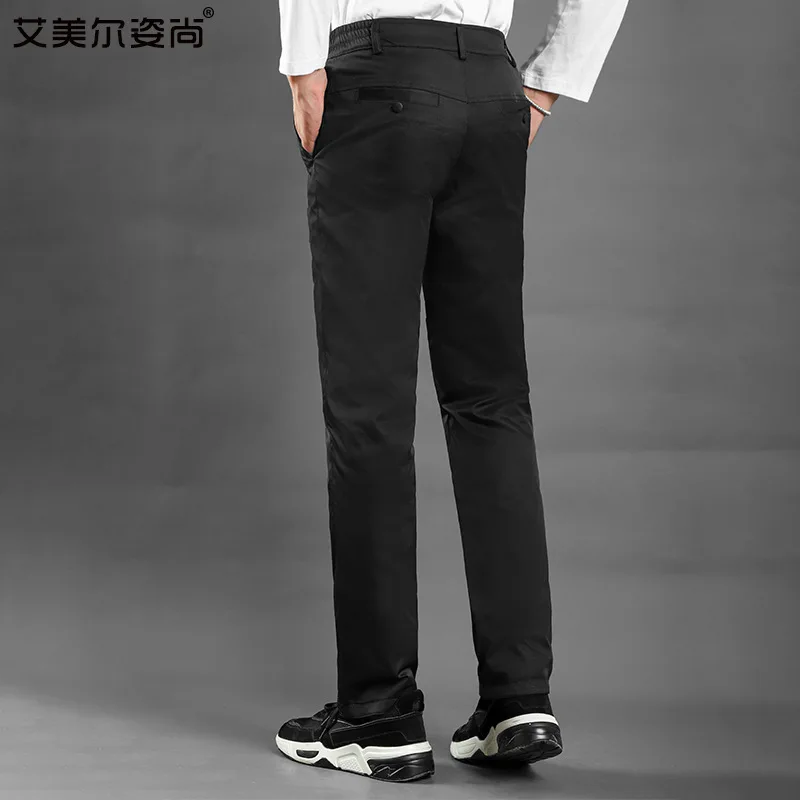 Plus Size M-8XL Winter Down Pants Men White Duck Down Thickened High Waist Warm Loose Fit Down Trousers Man  calça casual PT-564