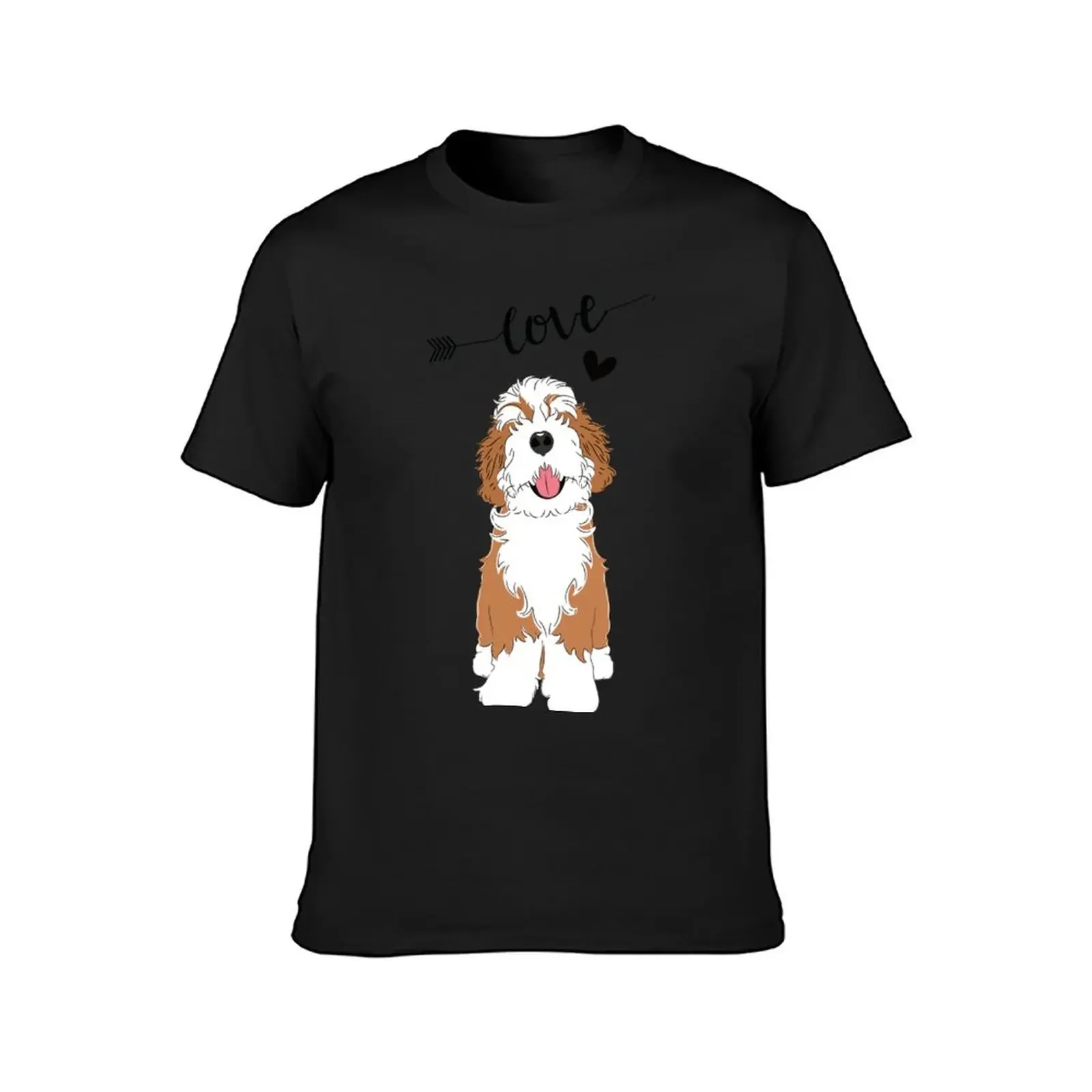 LOVE Red Sable Bernedoodle T-Shirt cotton graphic tees graphic tee shirt vintage clothes t shirts for men pack