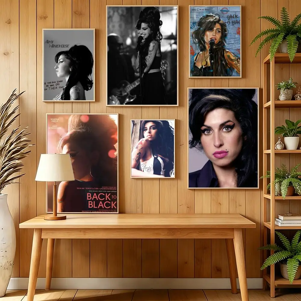 A-Amy Winehouse Singer Painting Calligraphy Canvas Wall Art for Bedroom & Living Room Decor | Home Gift Painting