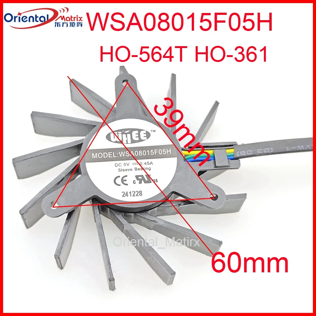 WSA08015F05H 5V DC5V 0.45A 60mm For HO-564T HO-361 N4DJ-740033 HO-5819 HO-3718 3728 5618 All-in-one Motherboard Cooling Fan