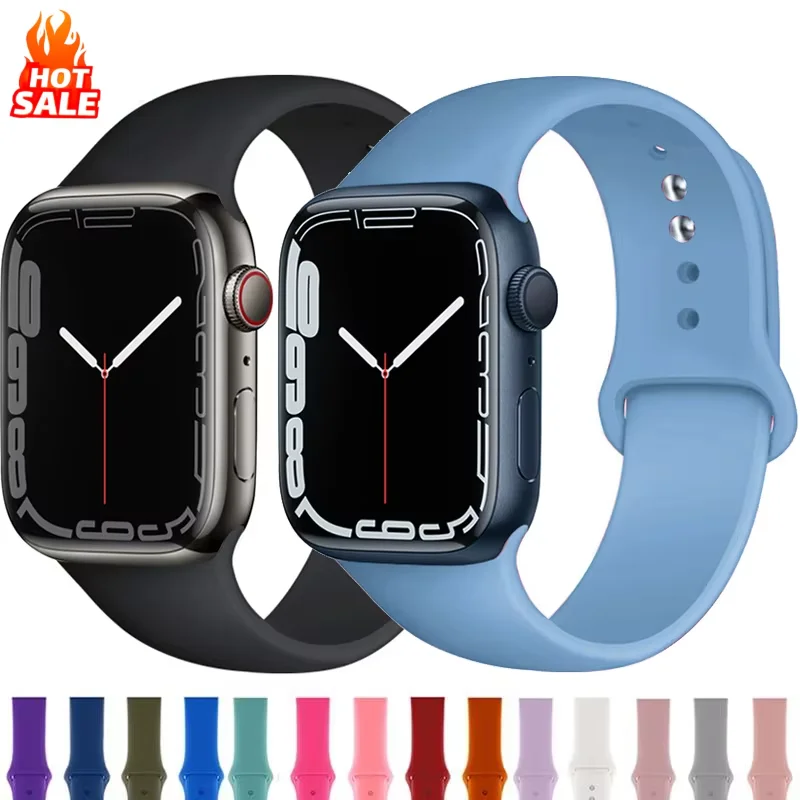 Bracelet en silicone pour Apple Watch, 49 mm, 40 mm, 44 mm, 45 mm, 46 mm, 42 mm, 41 mm, 38 mm, bracelet sport, iWatch s�ries 10, 9, 8, 3, SE, Ultra 2