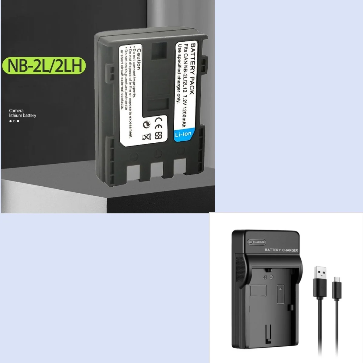 NB-2LH NB 2L 2LH NB-2L Camera Battery For Canon EOS Rebel XT XTi 350D 410D G7 G9 S70 S80 ZR500 ZR950 ZR960 HG10 HV40 USB Charger