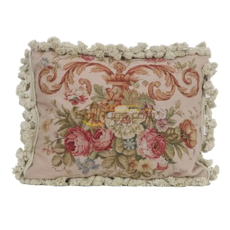 

Needlepoint floss hold pillow pillow Victoria style national woven blockbuster technology American bedroom