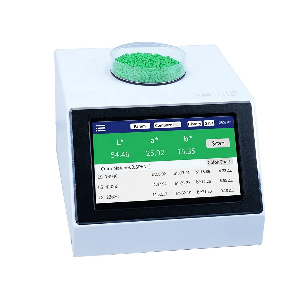 

LS177 Desktop Spectro Colorimeter Digital Textile Granules Masterbatch Color Measurement Lab CMYK RGB Colorimeter