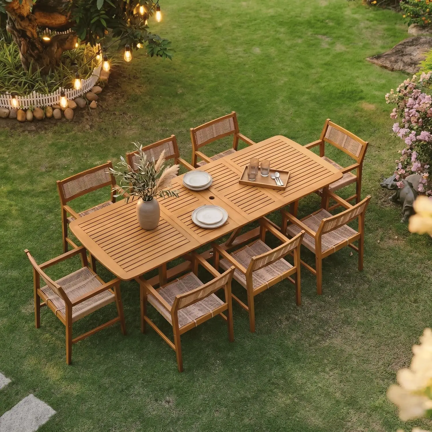 Extendable Outdoor Dining Table, 63