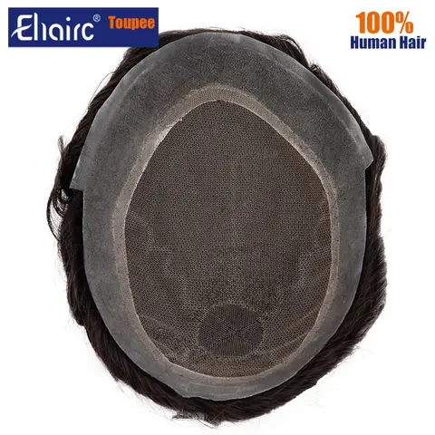 Australia Sale --Male Hair Prosthesis Men's Wig Lace and PU Breathable Toupee Men 6" Wigs For Men Natural Hairline Men's Wigs