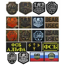 Russia Escape from Tarkov USEC BEAR PVC Patch Embroidered Patches Russian Game Infrared Reflective IR Applique Tactics Badge