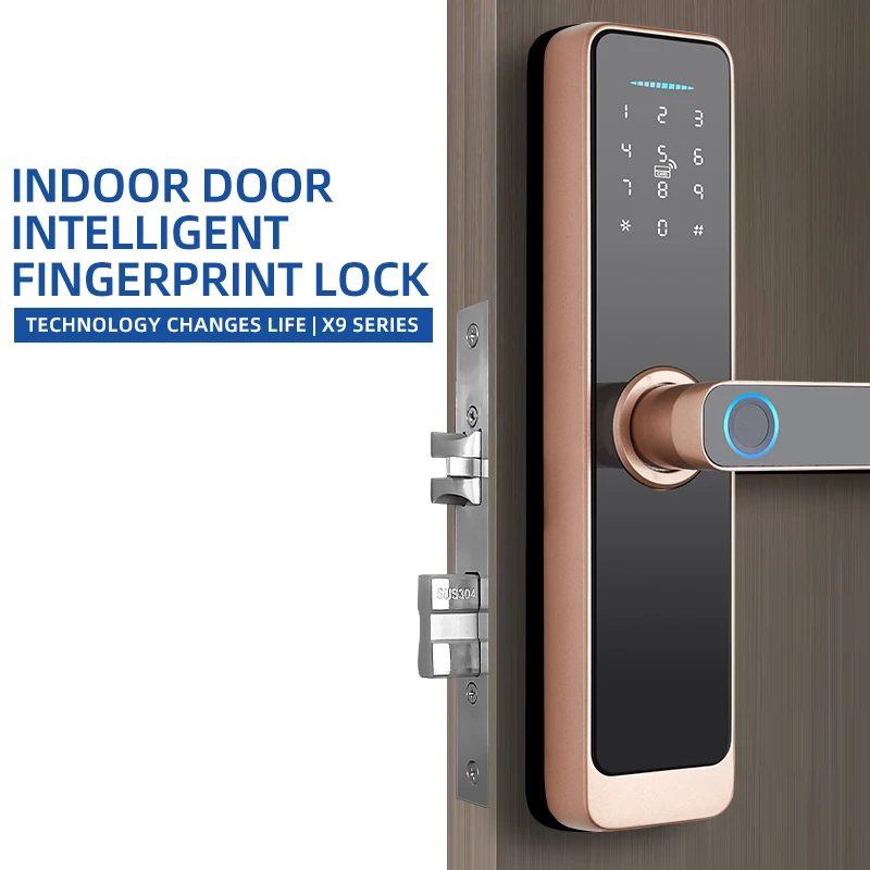 Multi Point Digital Fingerprint TTLOCK Tuya App Smart Door Lock With Camera  Smart Locks Front Door