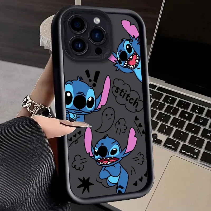 Capa de telefone de silicone bonito, capa macia à prova de choque para iPhone 15, 14, 13, 12, 11 Pro Max, X, XS Max, XR, Mini, 7, 8 Plus