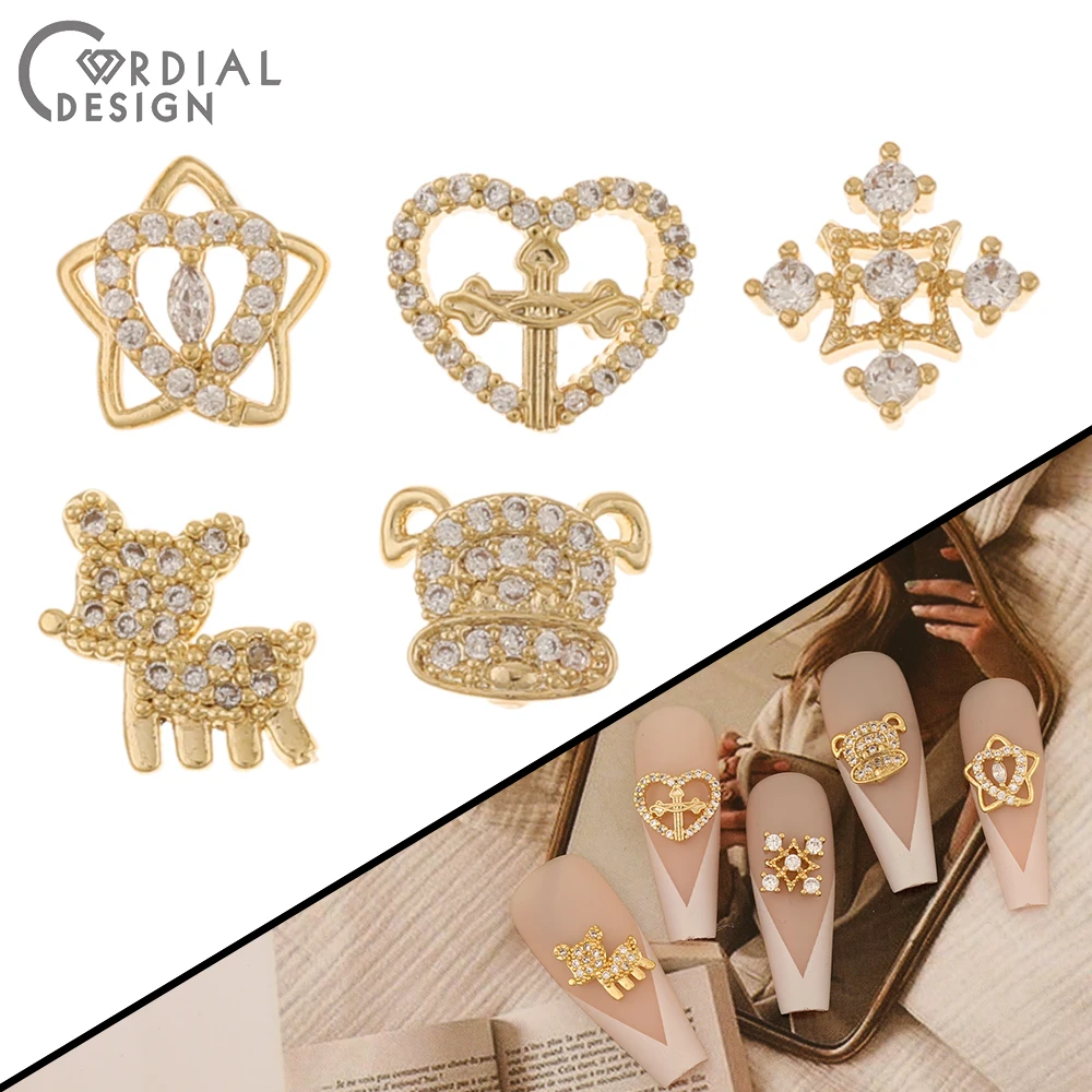 

Cordial Design 50 шт. кубический циркон/ювелирные изделия и компоненты/DIY аксессуары для ногтей/разные формы/натуральное позолота