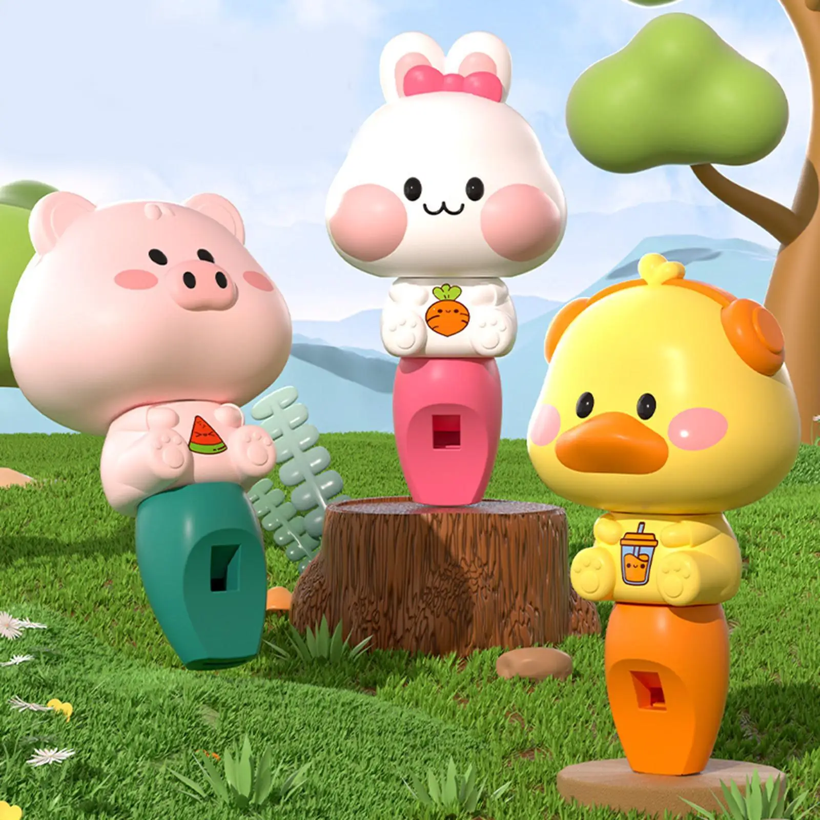 かわいいアヒルの笛の音の出るおもちゃ 子供用 楽器 パーティーの記念品 プラスチック製の動物のトランペット 教育遊び