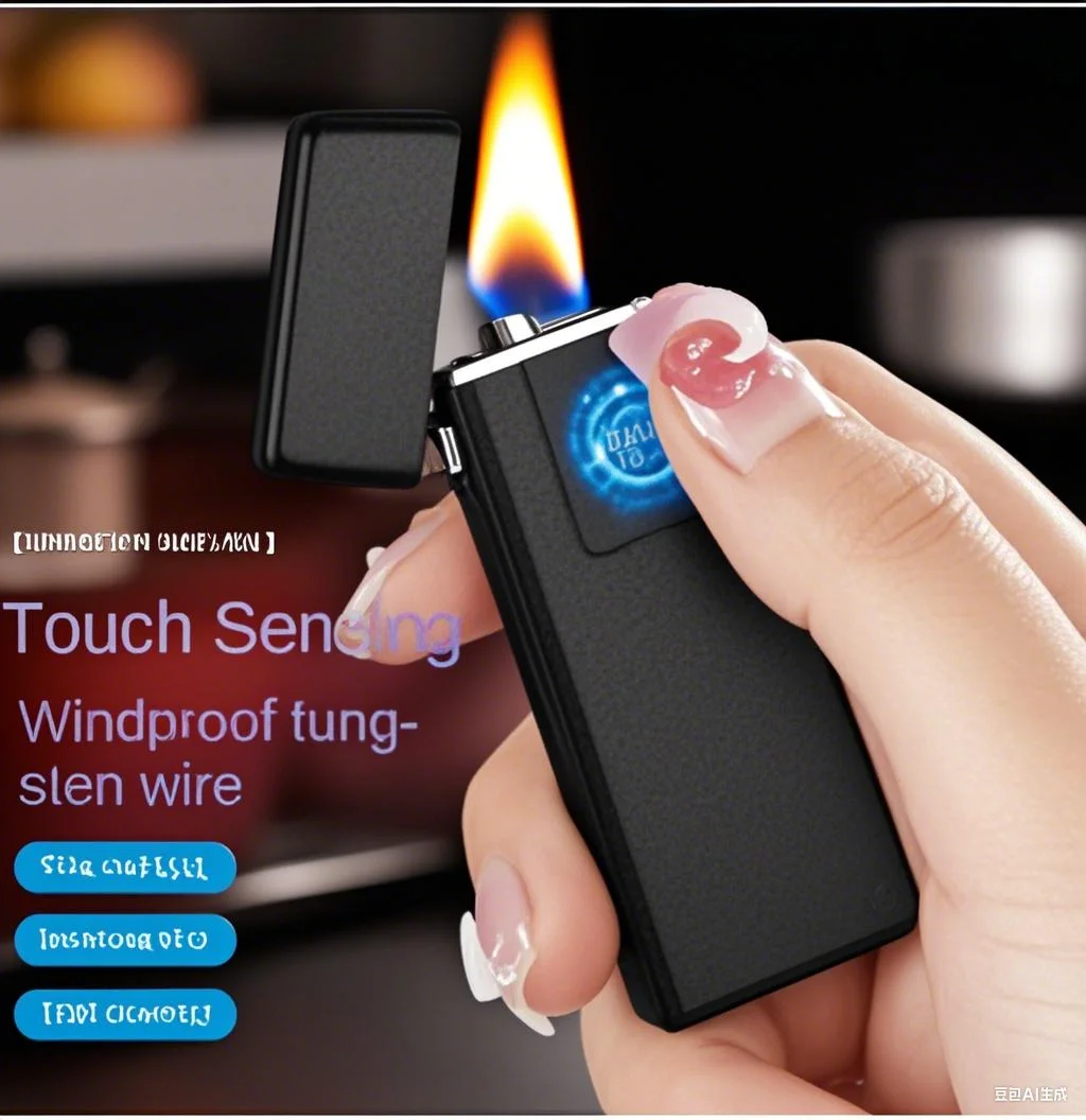 

New Outdoor Windproof USB Charging Tungsten Coil Lighter Ultrathin Portable Flameless Electric Cigar Lighter Lighter Men's Gifts