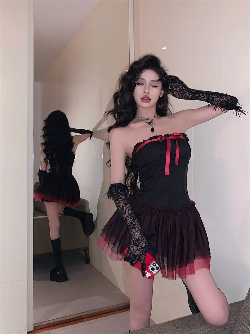 Original Punk Knot Tube Top Dr. Cisas Cosplay Outfit Hohe Taille ort Rock Zipper Sle Faionable Damen...