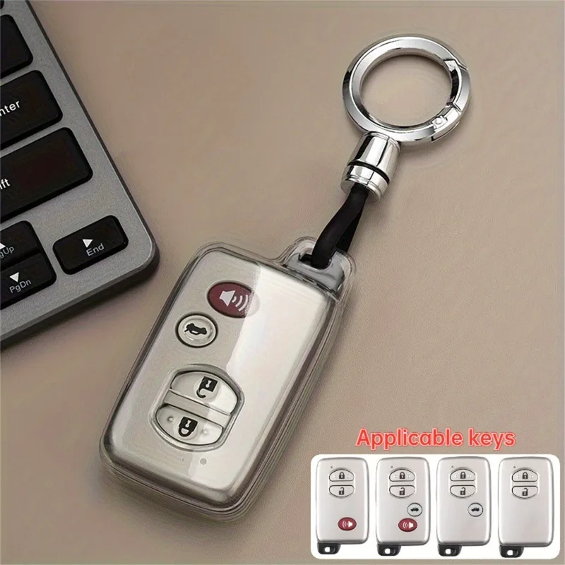 1 pcs Soft TPU Car Key Case, Fit for Toyota Aqua RAV4 Land Cruiser Camry Prado Corolla Prius 2013 2014 Keyless Auto Accessories