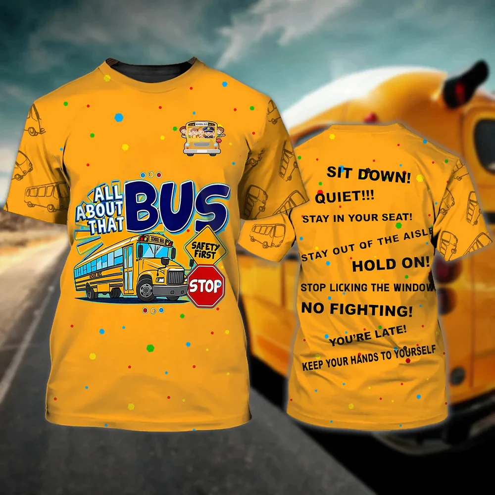 School Bus Driver Shirt New Men's T-shirt 3D Print Casual Uniform Summer O Neck Short Sleeve Sweatshirt Unisex Harajuku Clothes