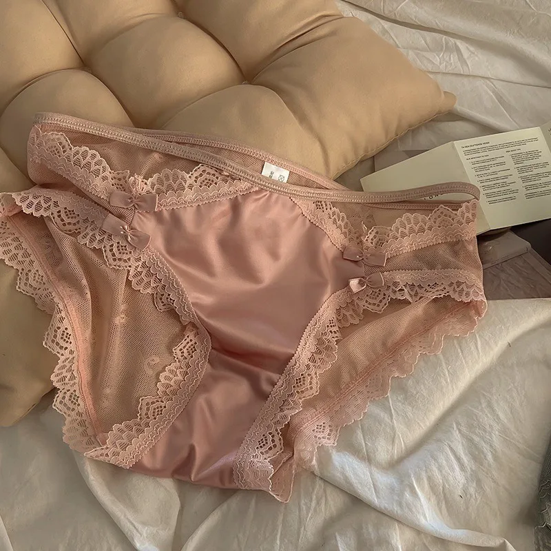 

Женские сексуальные кружевные тонкие трусики из сетки с прозрачным бантом и лентой, милые, очаровательные, дышащие, эластичные, быстросохнущие