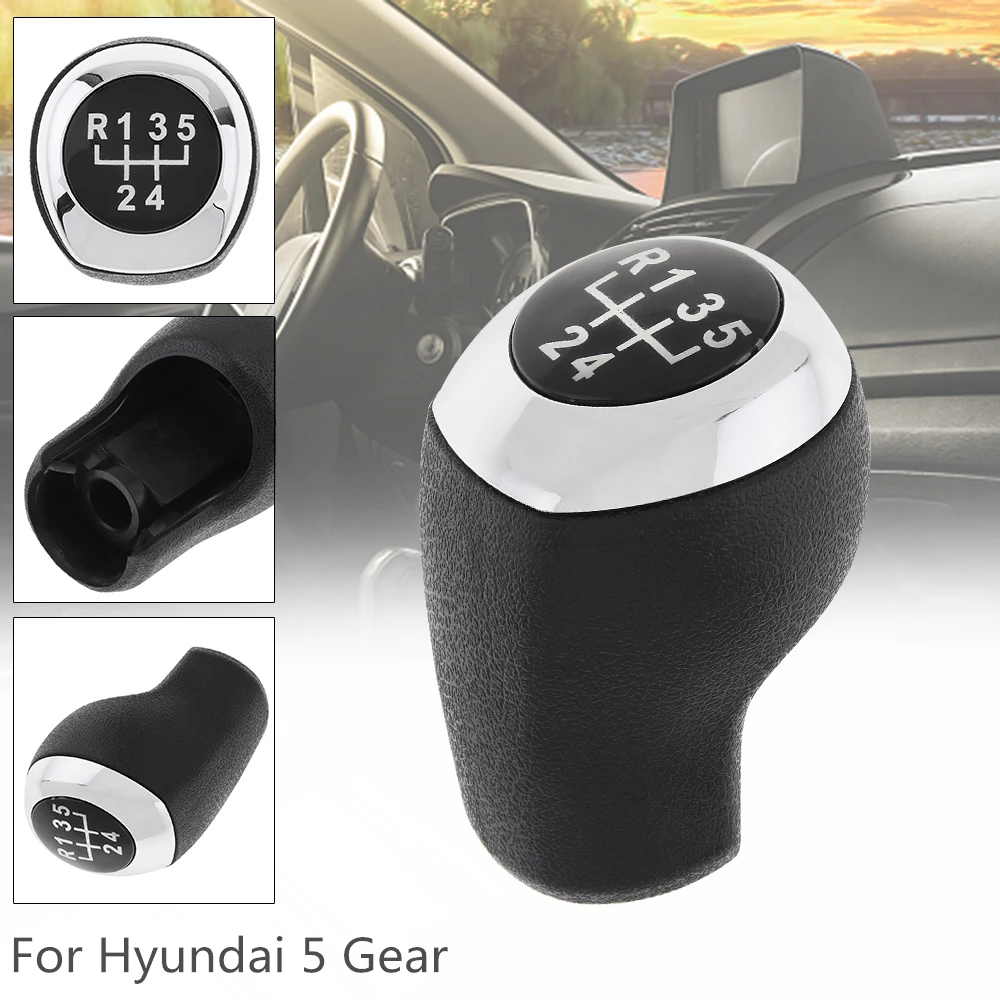 

5 Speed ABS Plastic Chrome Car Manual Gear Shift Handball Knob Fit for Hyun-dai Acce-nt Solaris 2011-2014