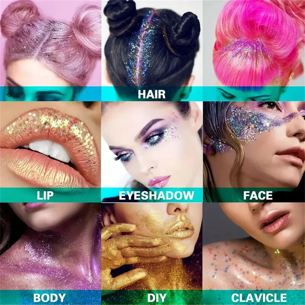 Mermaid Sequin Body Glitter Gel - Long-Lasting Shine for Carnival, Parties, Festival and Stage Performance - Great for Girls