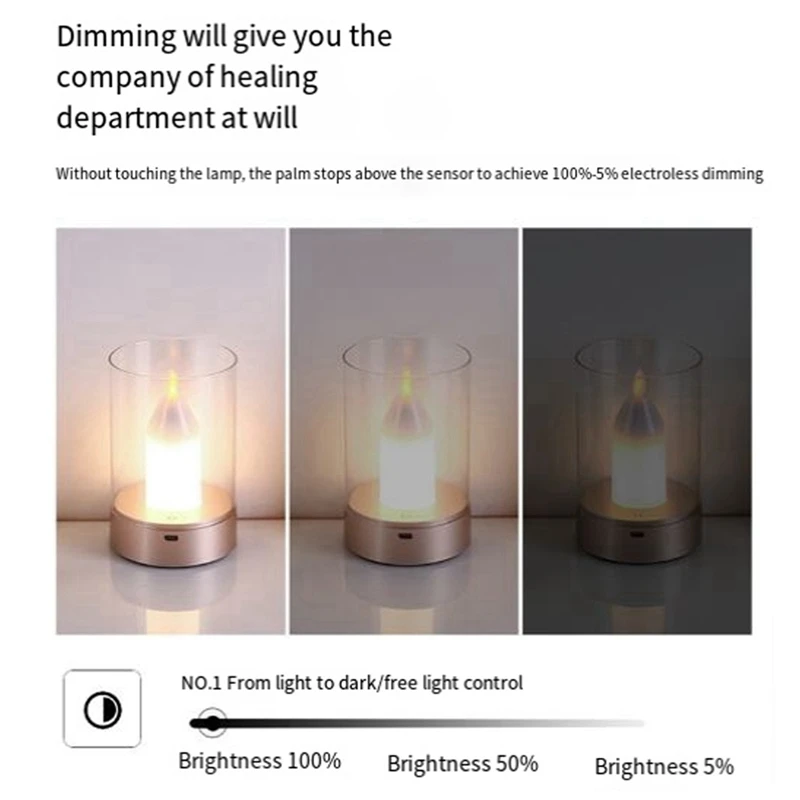 ●USB Candle Light Rechargeable Flameless Electric LED Candle Dancing Moving Candles Light Home Decoration