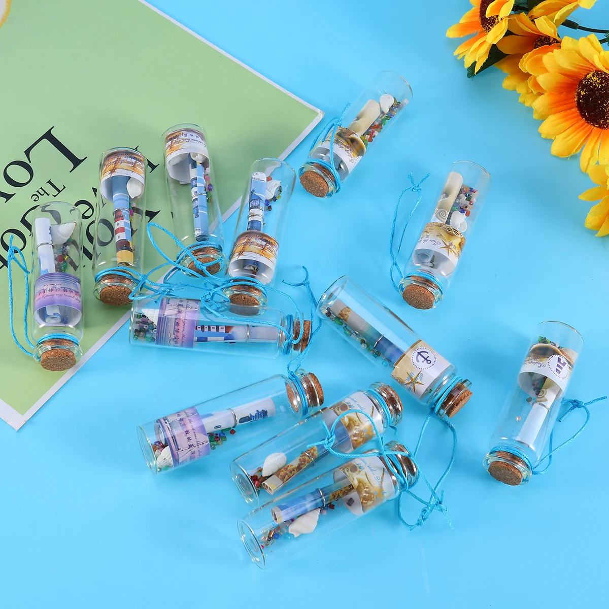 

12PCS Clear Small Mini Glass Jars with Cork Stoppers DIY Wish Bottles for Message Weddings Wish Party Favors