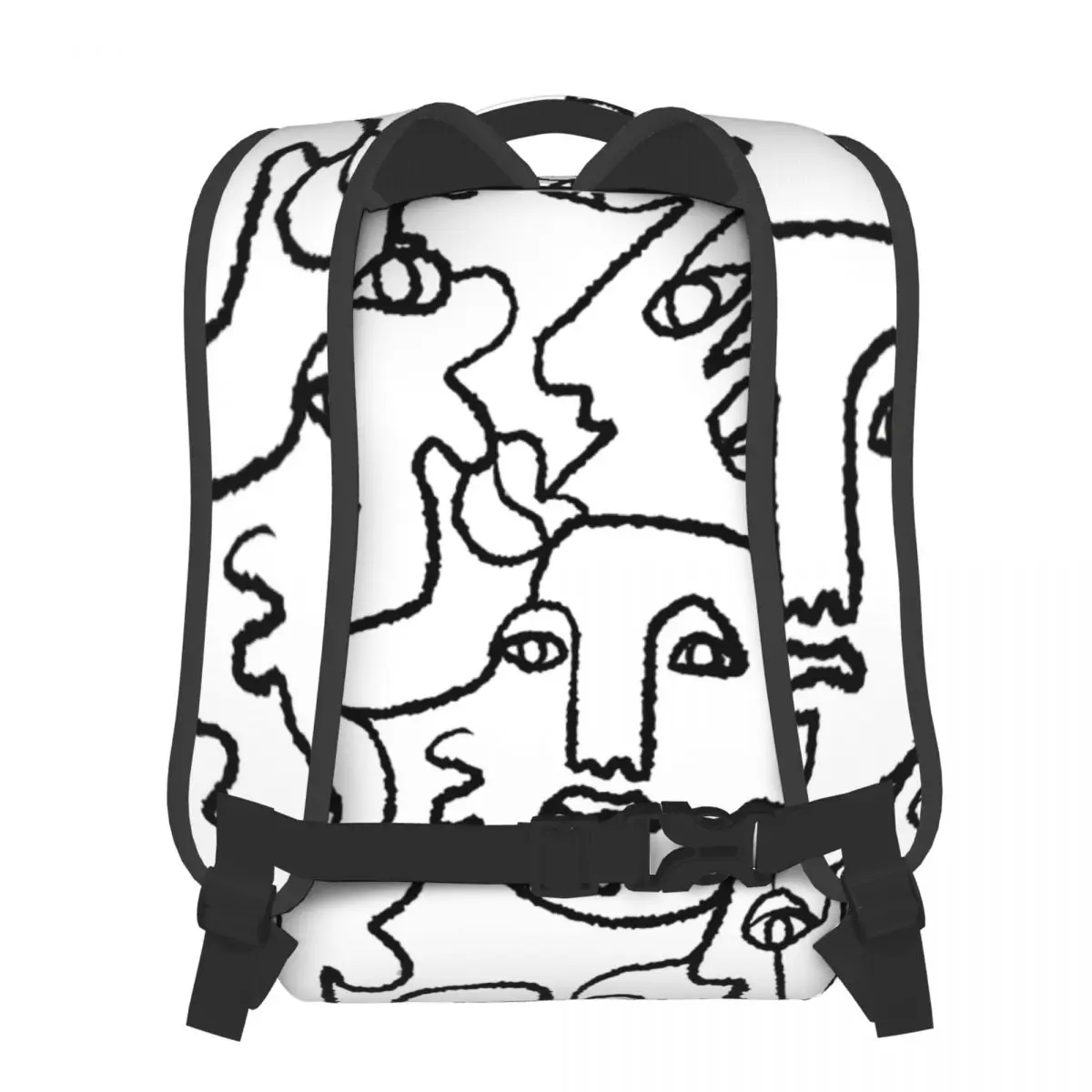 Abstract Faces Students School Bags Boy Girl Fashion Teens Books Backpack Soft Rucksack Unisex