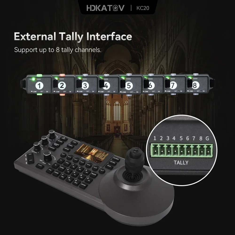 HDKATOV Broadcast studio equipment IP ptz cam era keyboard controller for live streaming broadcasting