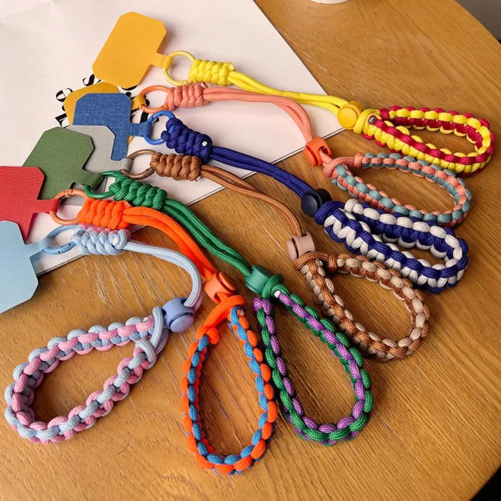 الملونة المنسوجة قابل للتعديل أحزمة الهاتف المنسوجة يدويا البوليستر جراب هاتف مضفر الحبل مكافحة خسر حلية #2