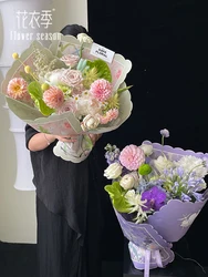Oil Painting Paper Flower Bouquet Wrapping Paper Romantic Atmosphere Lace Art Paper Flower Shop Floral Materials