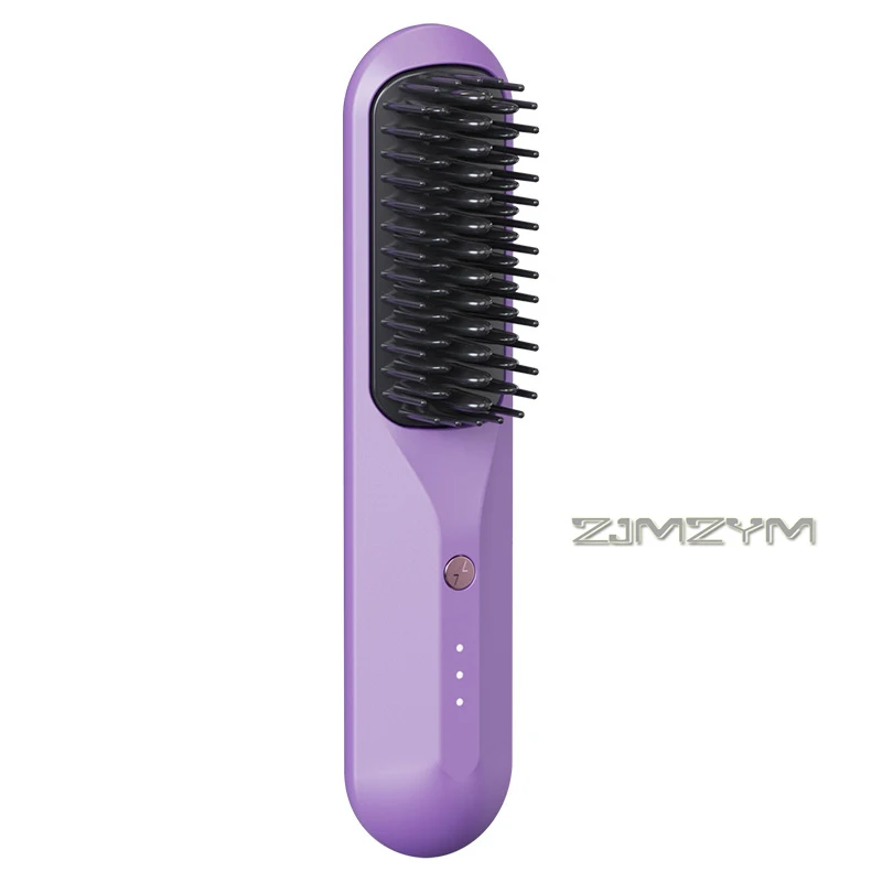 2-in-1 Wireless Rechargeable Straightener Portable Negative Ion Curling And Straightening Comb Hair Styling Appliance