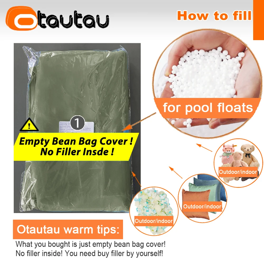 OTAUTAU Outdoor Waterproof Oxford Bean Bag Cover DD182【No Filler Inside! You Need To Buy Filler By Yourself !】