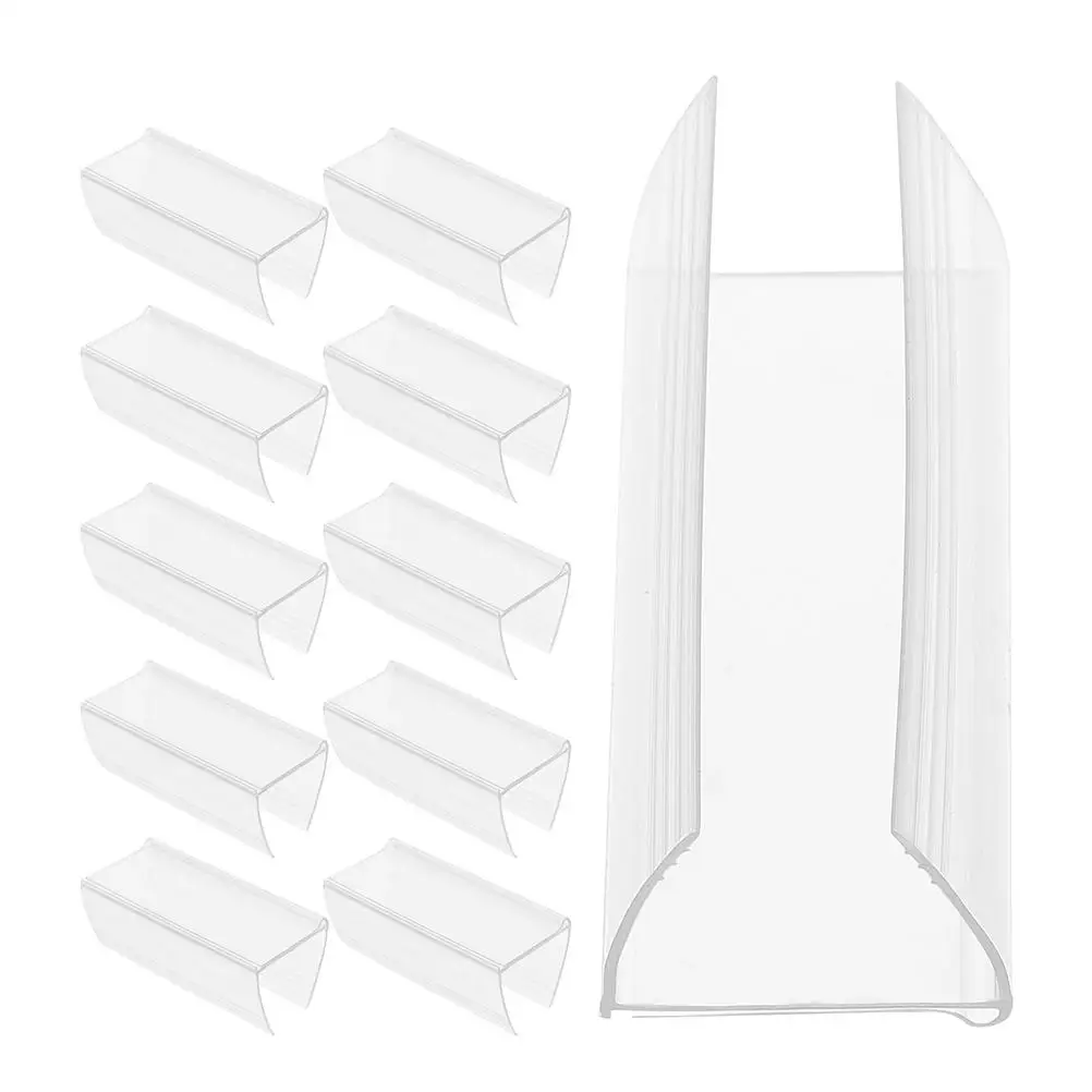 20 Pcs Price Bar Wooden Rack Label Holders Tag Display Shelf Transparent Sign Retail Store Stand Clip Stable Price Tag Holder