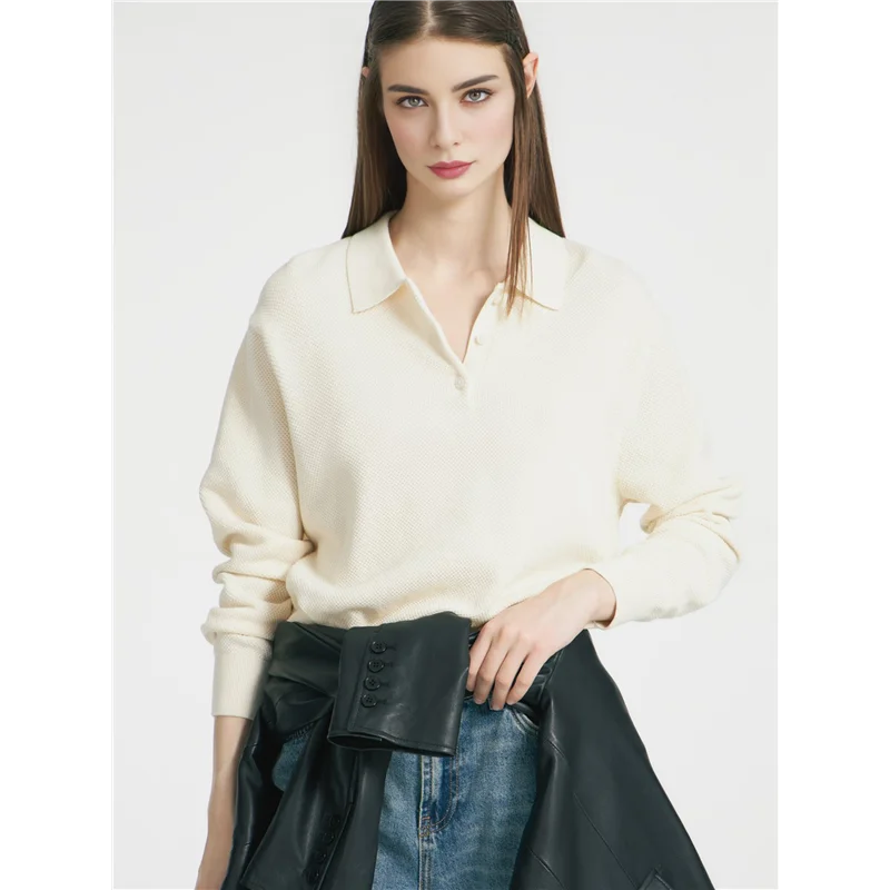 

FX-Женская рубашка с длинным рукавом, повседневная рубашка с v-образным вырезом, свободная форма, рабочая рубашка, топы, осенняя одежда, кремово-белый L