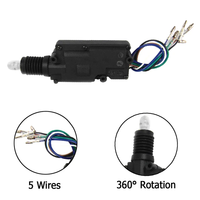 Car Power Door Lock Actuator Motor Universal Heavy Duty Car Locking System Actuator Single Type Kit 2/5 Wire 12V Universal 5