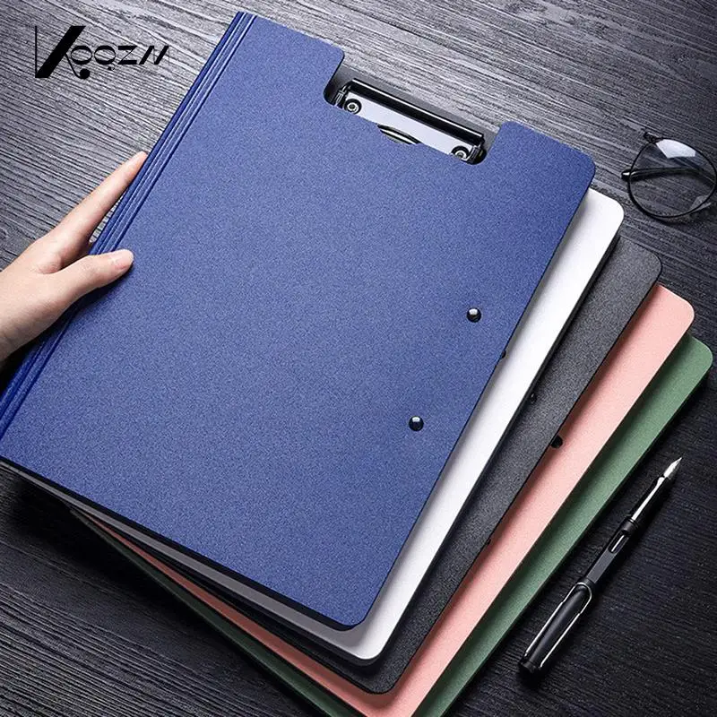 

A4 File Folder Clipboard Writing Pad Memo Clip Board Double Clips Test Paper Storage Organizer School Supplies Office Stationary