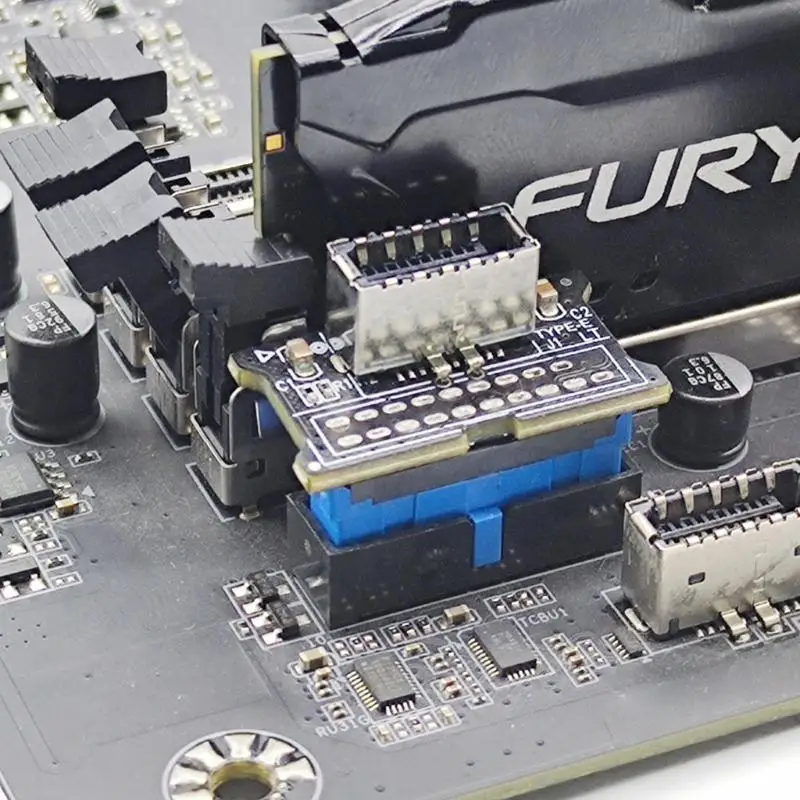 652F USB 19-контактный разъем на передней панели, разъем типа C 3.1, адаптер типа E, 20-19-контактный разъем на передней