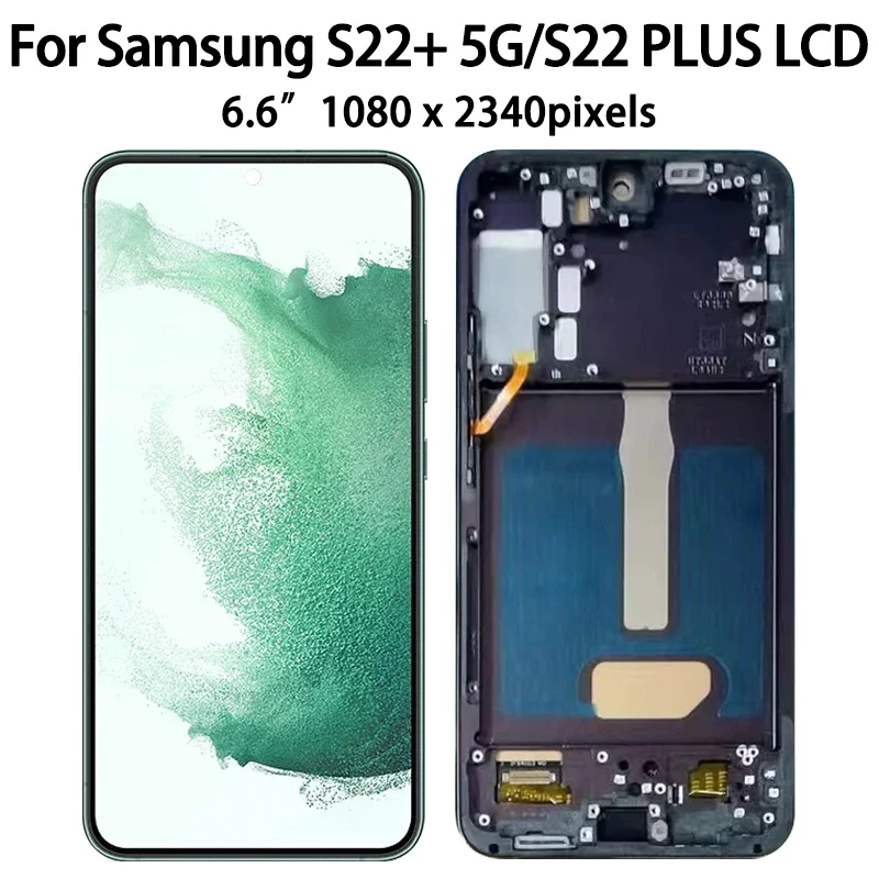 100%Test S22 Plus Screen LCD For Samsung S22 Plus LCD Display For S901B S906B/DS LCD Touch Screen Replacement withFrame Assembly