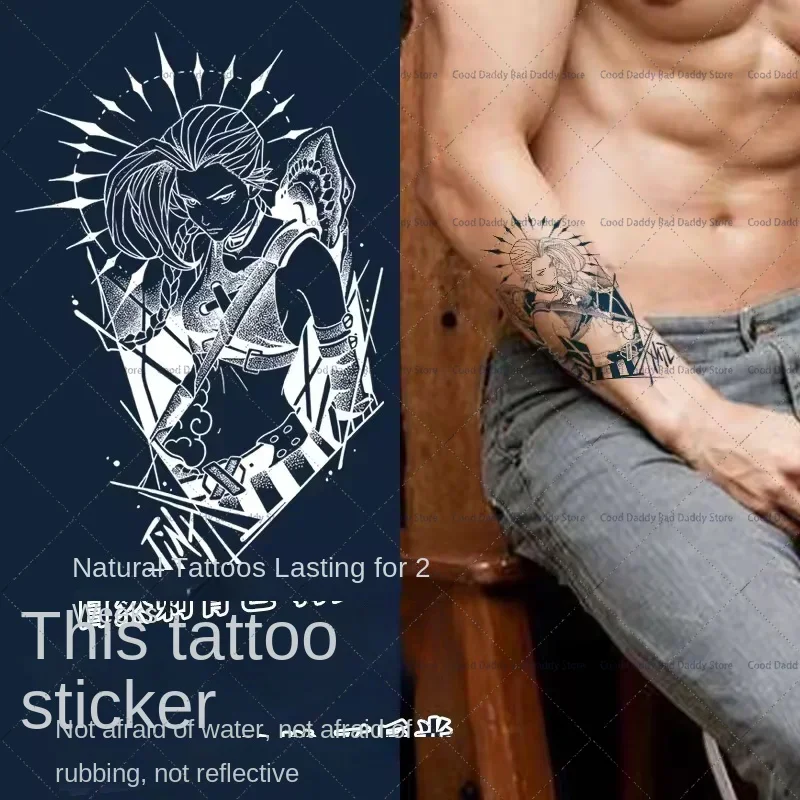 League of Legends Arcane Season 2 Jinx Transfer Tattoos Stickers Men Women Body Art Decoration Fashion Pattern Keep 15 Days Gift