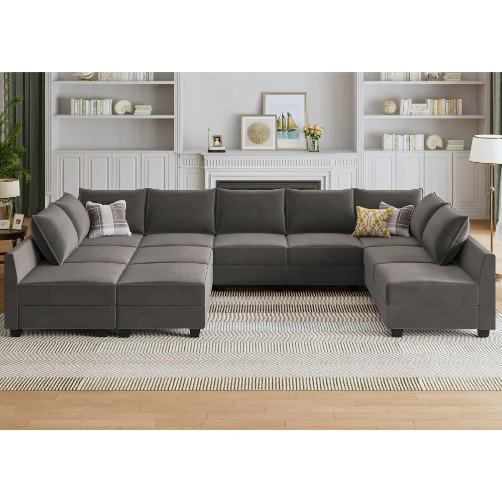 

Modular Sectional Sleeper Sofa Couch with Ottoman Velvet Modular Sofa with Storage Seat Convertible Sleeper Sectional