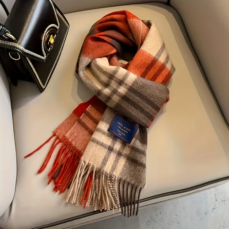 British Classic Australian Scarf - Retro Striped Scarf for Men and Women, Ideal for Winter Warmth