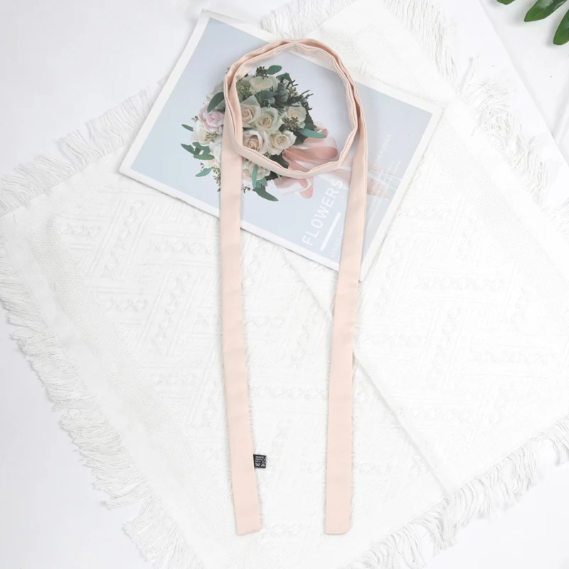 160cm x 2,5cm Langes, schmales Marken-Taschentuch für Damen – Kopftuch, Seidenschal, Wickeltuch, Satin-Halstuch, Bänder, Stirnbänder, Halstuch – Detail 7